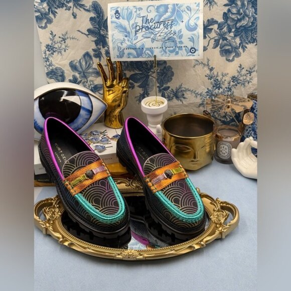 🆕 KURT GEIGER LONDON 🧿 NWOB Patterned Southbank Loafers Sz EU 37 US 7 - Picture 2 of 15
